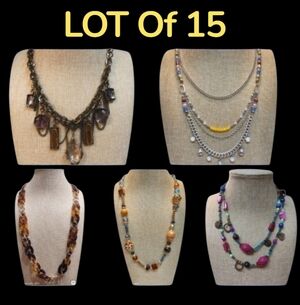 NWOT 15 Lot Of Premier Designs Necklaces Signed